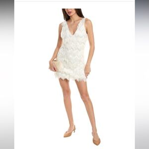 Ramy Brook White Fringe Mini Dress